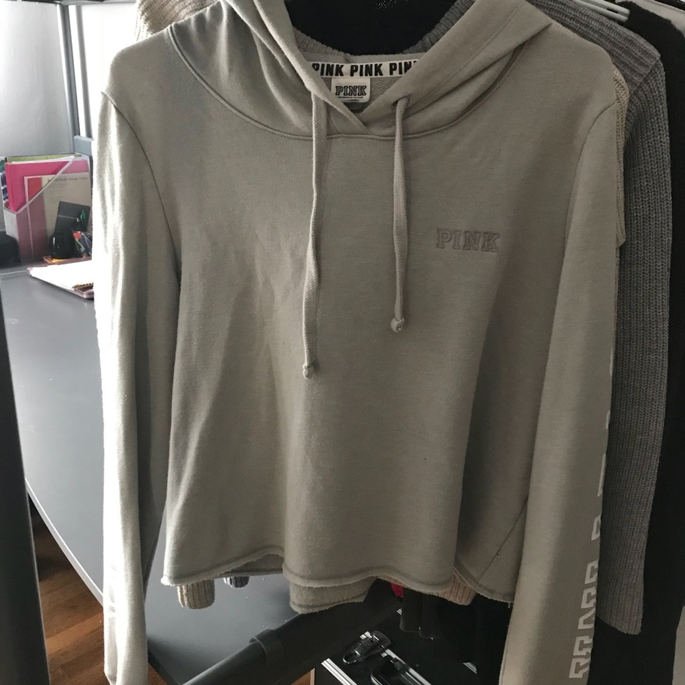Pink cropped hoodie